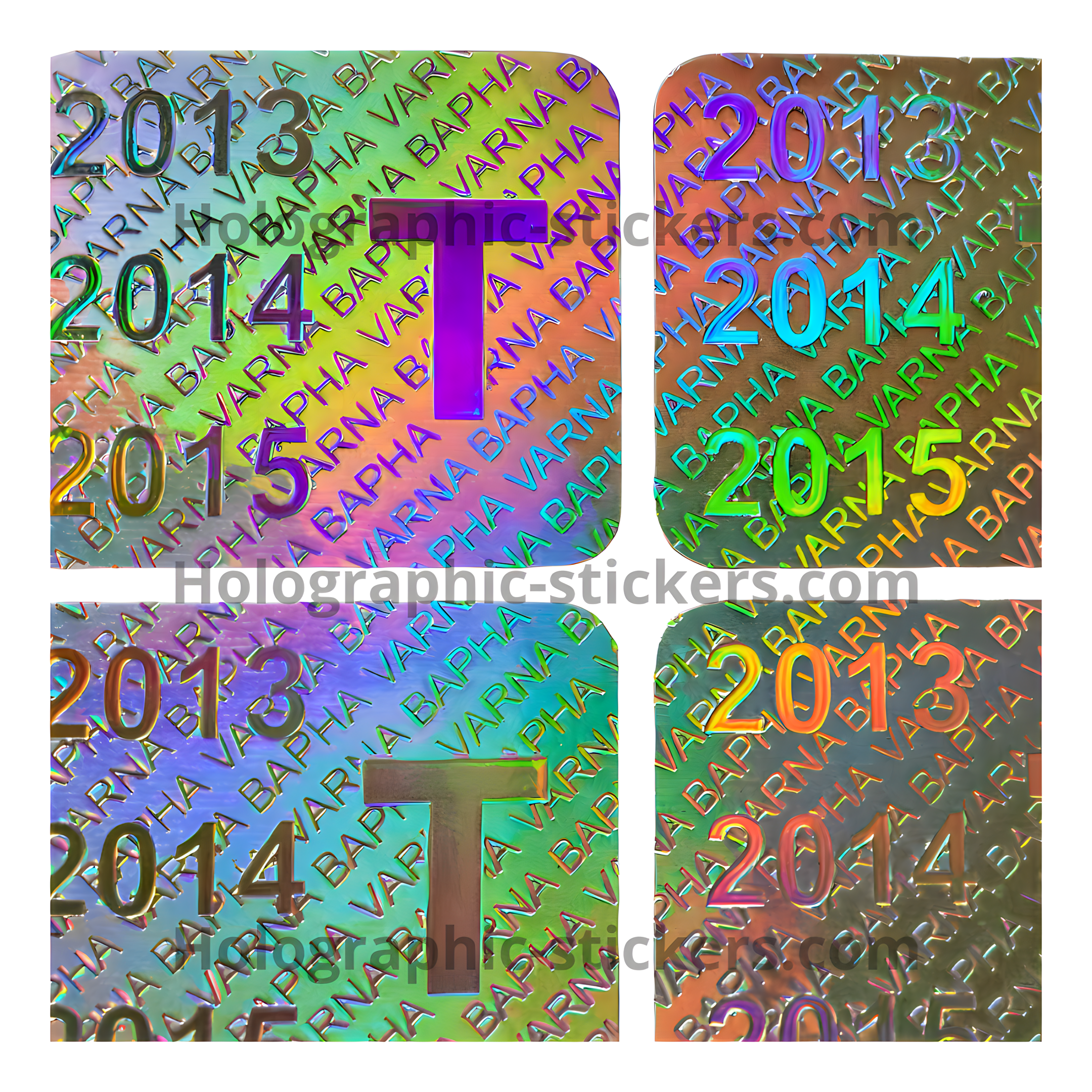 Holographic stickers for license products certificates tickets cards badges documents diplomas proof